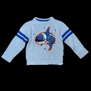 Baby Gap Boys - Toddler 5 Years - Gray Sweater - Shark Astronaut USA